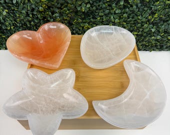 Satin Spar Bowl 7.8 in. | XL Selenite Bowl | Cleansing and Spiritual Growth