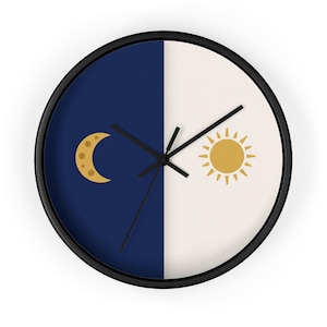Sun and Moon Wall Clock, Unique Decoration, Modern Clock, Gift