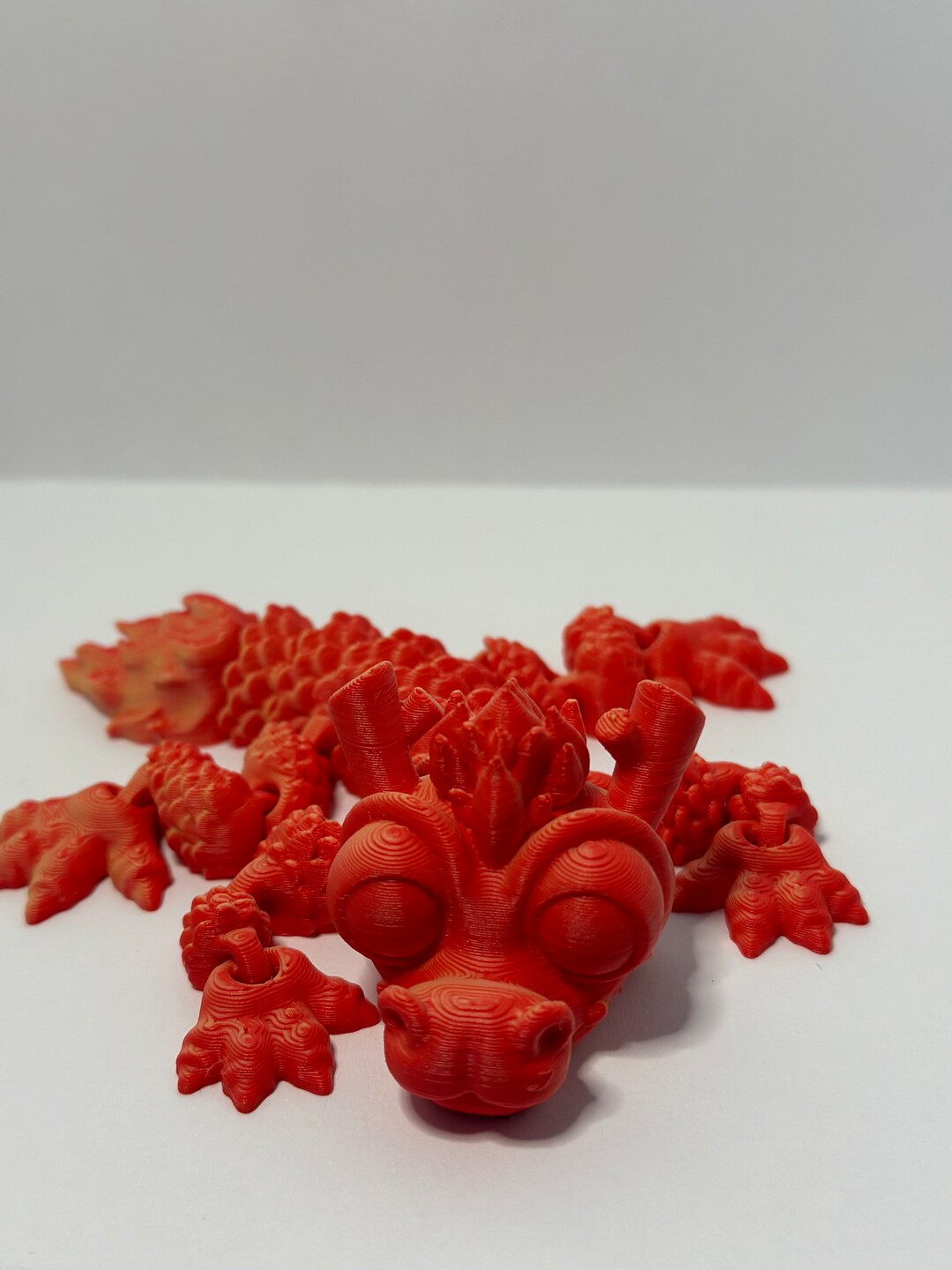 3d Printed Articulating Baby Chinese Style Fire Dragon. Etsy