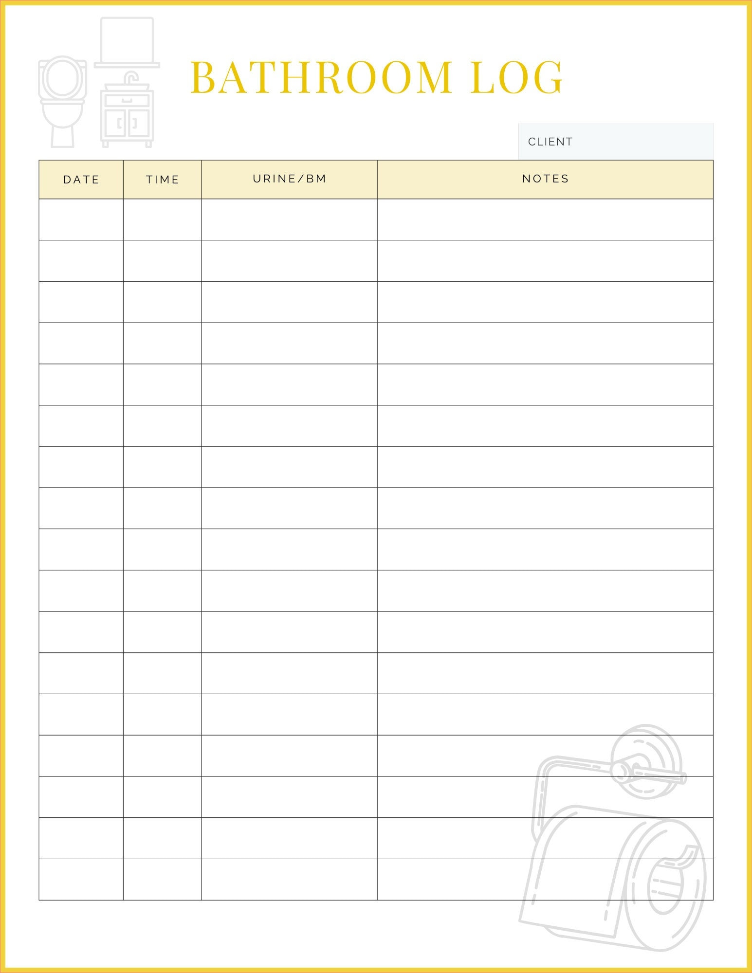 Bathroom Log for Caregivers - Etsy bathroom-log-for-caregivers-etsy