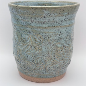 Ceramic Utensil Holder | Hand Thrown Pottery Kitchen Crock or Vase | Housewarming Gift | Handmade Stoneware