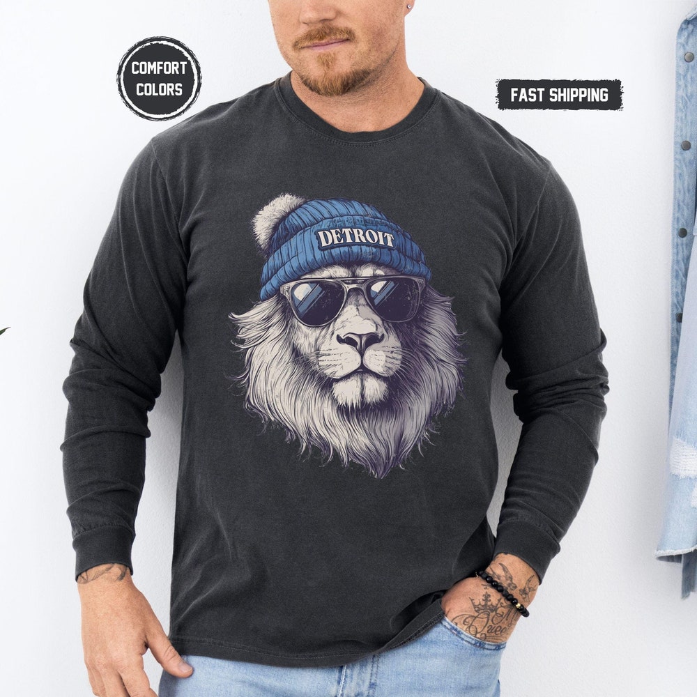 Funny Detroit Lions Long Sleeve Tshirt - Football Fan Gift Detroit Lions - Long Sleeve Detroit Lions Tee Unisex - Lions Long Sleeve Shirt