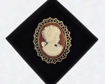 Vintage Midcentury Our Lady of the Snows Cameo Brooch Vintage