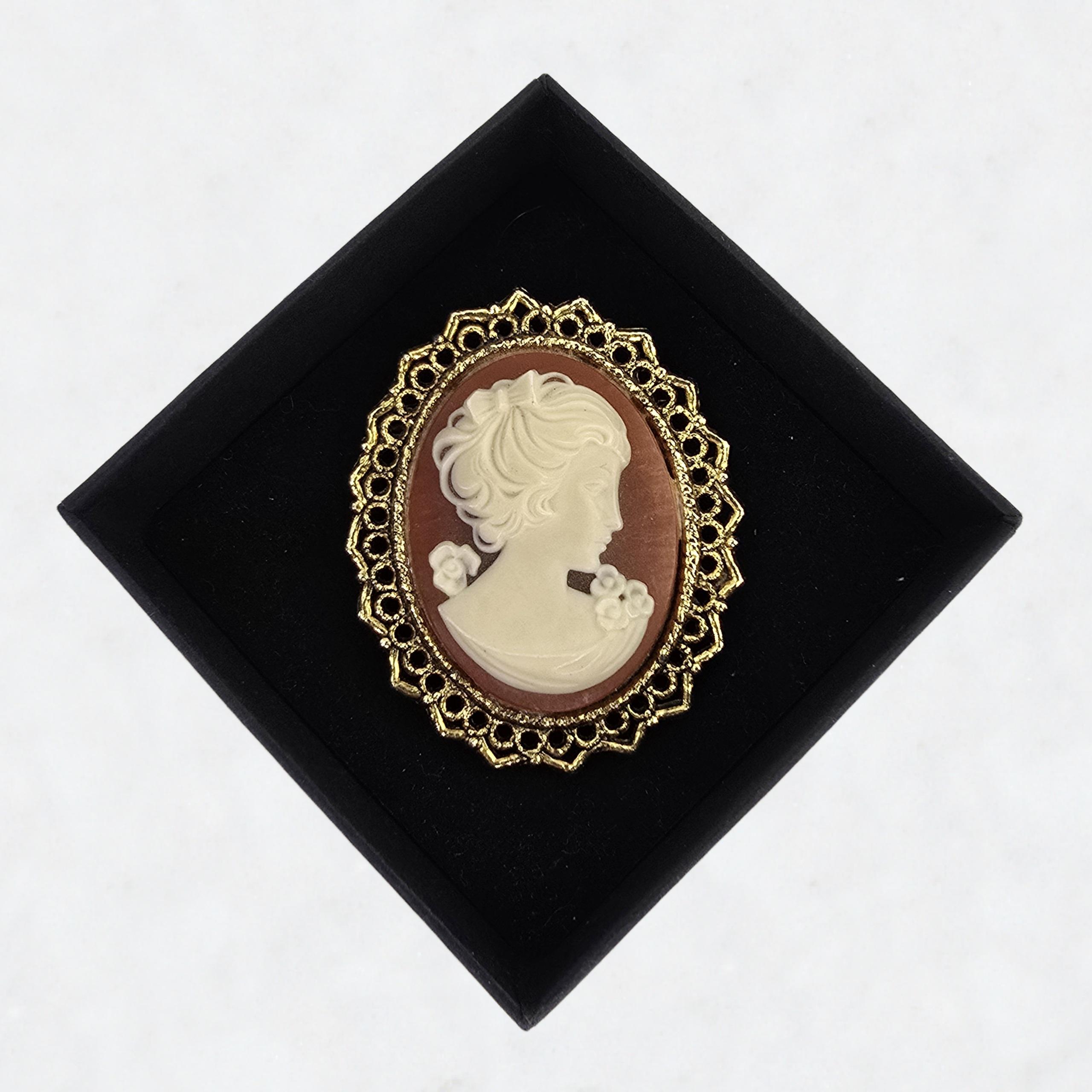 Vintage Midcentury Our Lady of the Snows Cameo Brooch Vintage