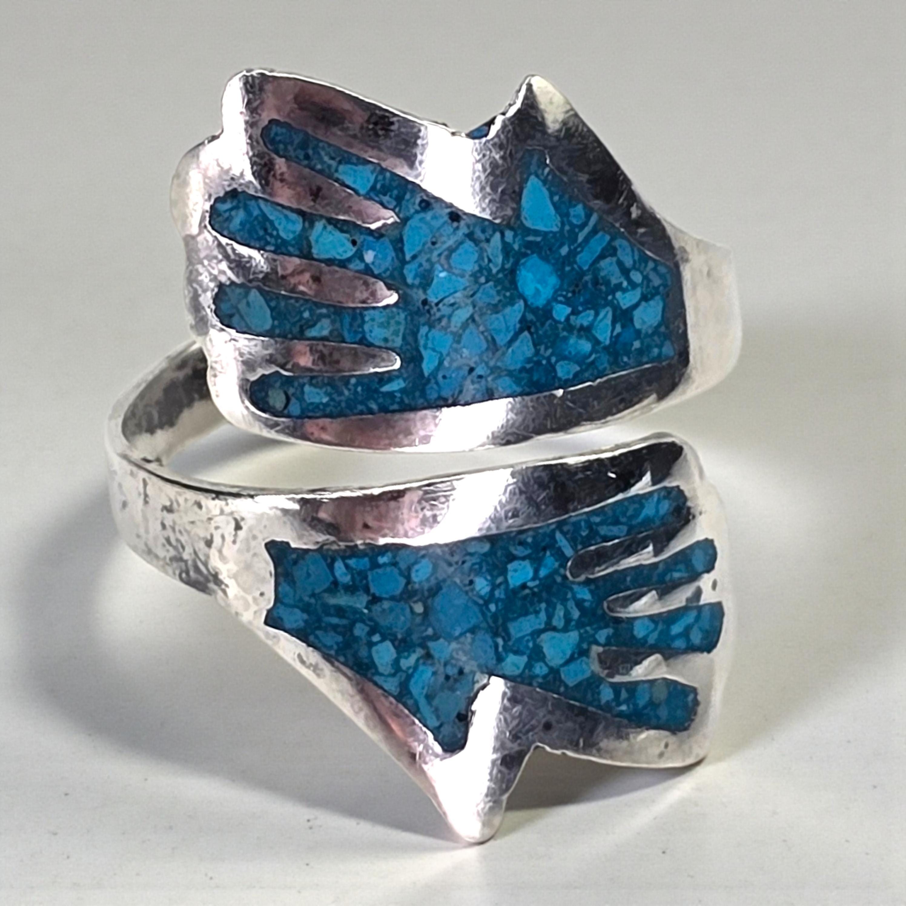 1980\'s Southwestern Crushed Turquoise Stone Inlay il_fullxfull.5449581748_ipk8.jpg main image 4