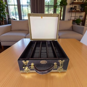 Vintage MCM 1950s Barnett Jaffe Baja 2-Sided 500 Slide Storage Case Midcentury Suitcase Organizer Vintage Storage Box Small Items Travel Box