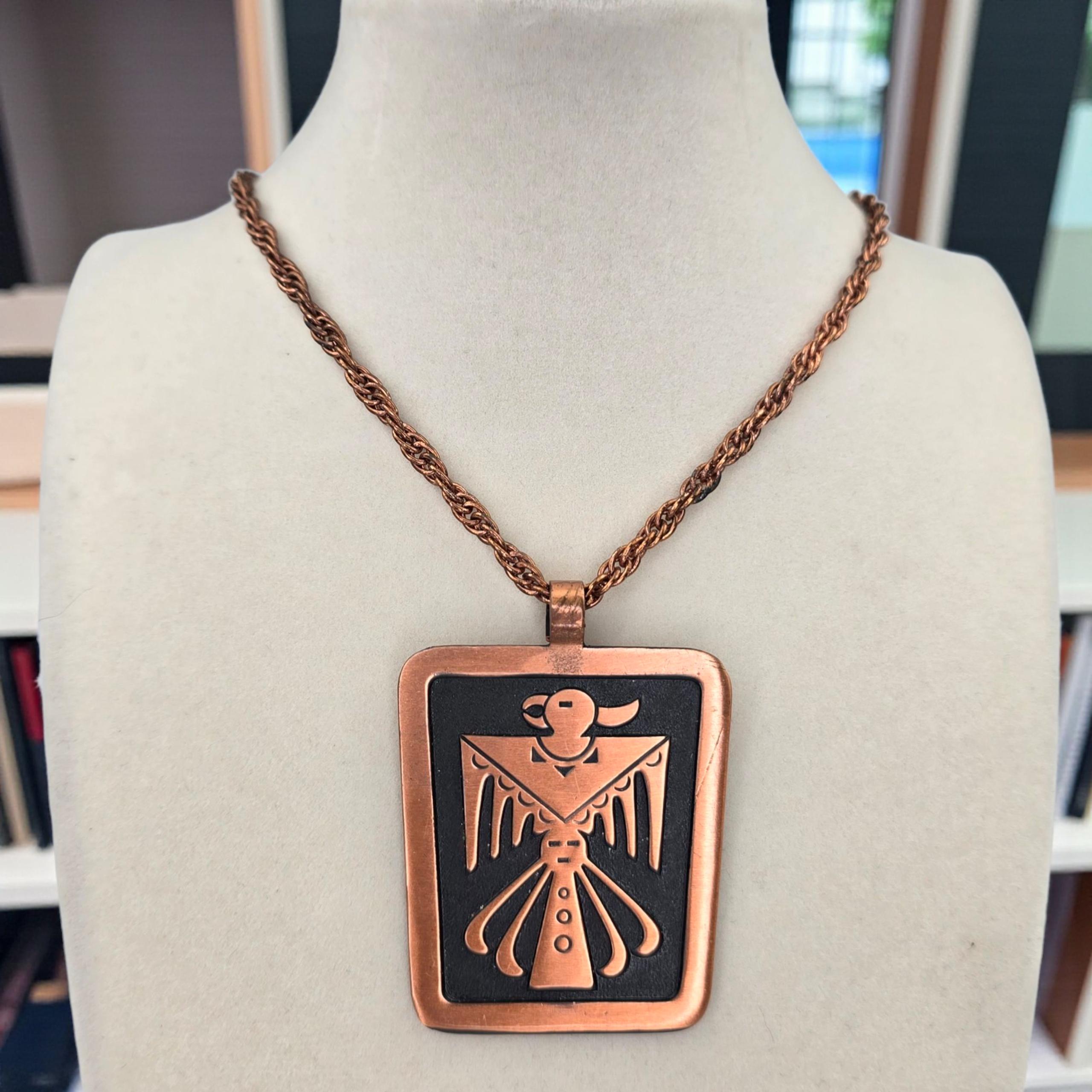 Vintage Bell Trading Post Native American Thunderbird Solid Copper