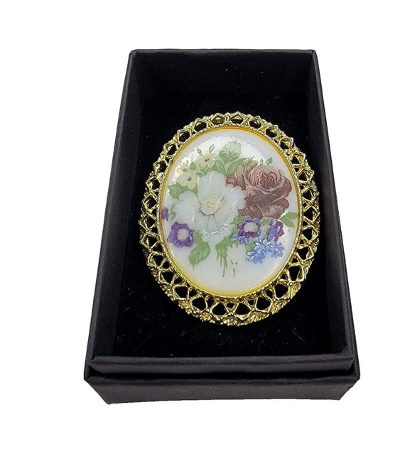 Belle Broche Vintage Fleur En Celluloïd Noir - Bijou Ancien Rare - Superbe état - Modèle 5610