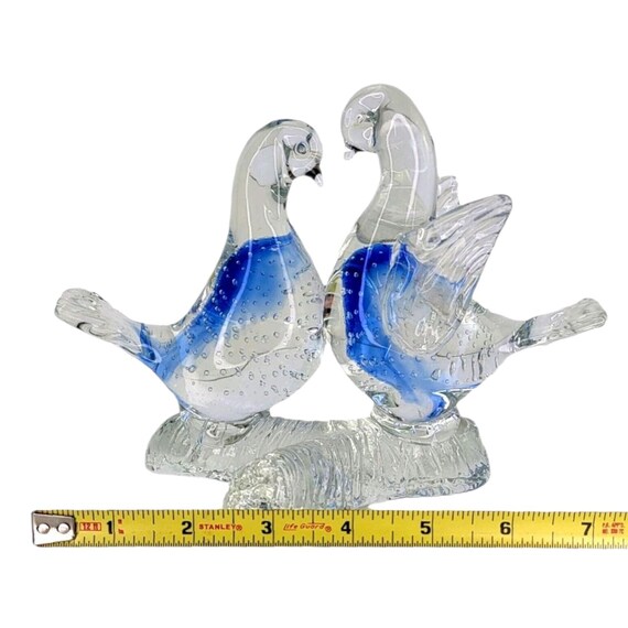 Murano ガラス 鳩 彫刻 2点セット ヴィンテージ ムラーノ イタリア アートガラス ラブバード ムラーノ
