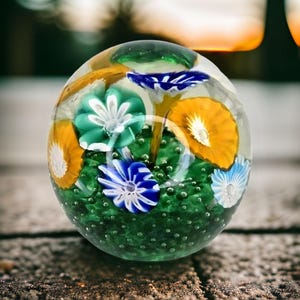 Vintage Murano Italy Fratelli Toso Paperweight Millefiori Vintage