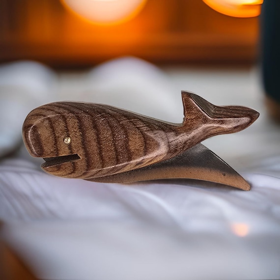 Antique Wood & Copper Whale Pin Vintage Folk Art Wood and Copper Whale Brooch Hand Crafted Folk Art Animal Brooch Ocean Animal Pin Unique