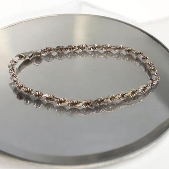 ITALY MADE SILVER925 TWIST BRACELET/シルバー 925 Sterling Silver Vintage Italy Twisted Rope Link Bracelet