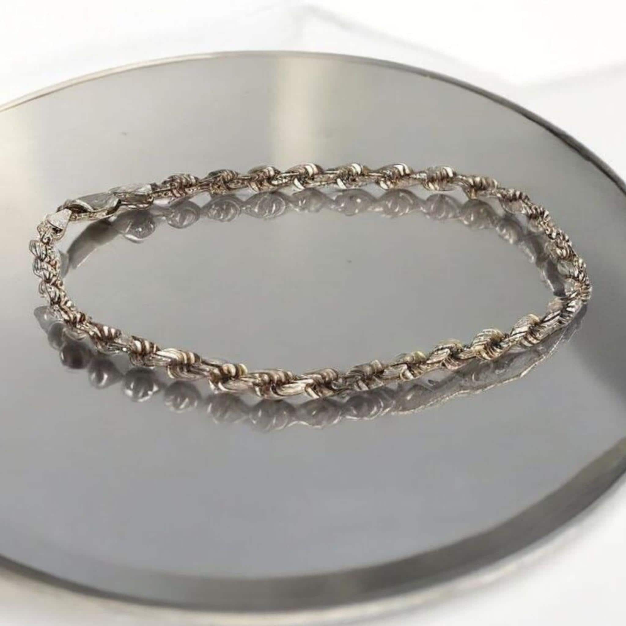 アクセサリー Vintage Italian Silver Bracelet Vintage Italian Silver 925 Italy Chain Unisex Bracelet 8