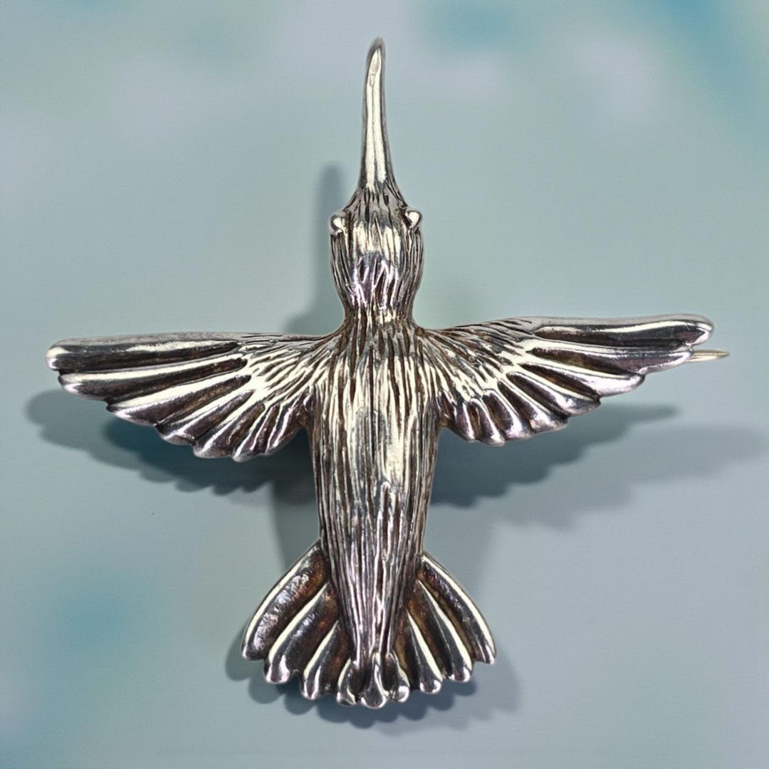 Vintage Taxco Sterling Silver Hummingbird Brooch Mexico Silver Bird ...