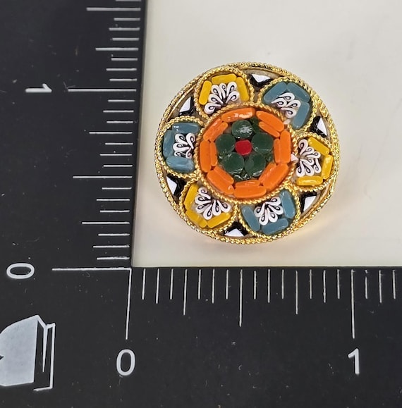ヴィンテージマイクロモザイクブローチ イタリア製 ヴィンテージ