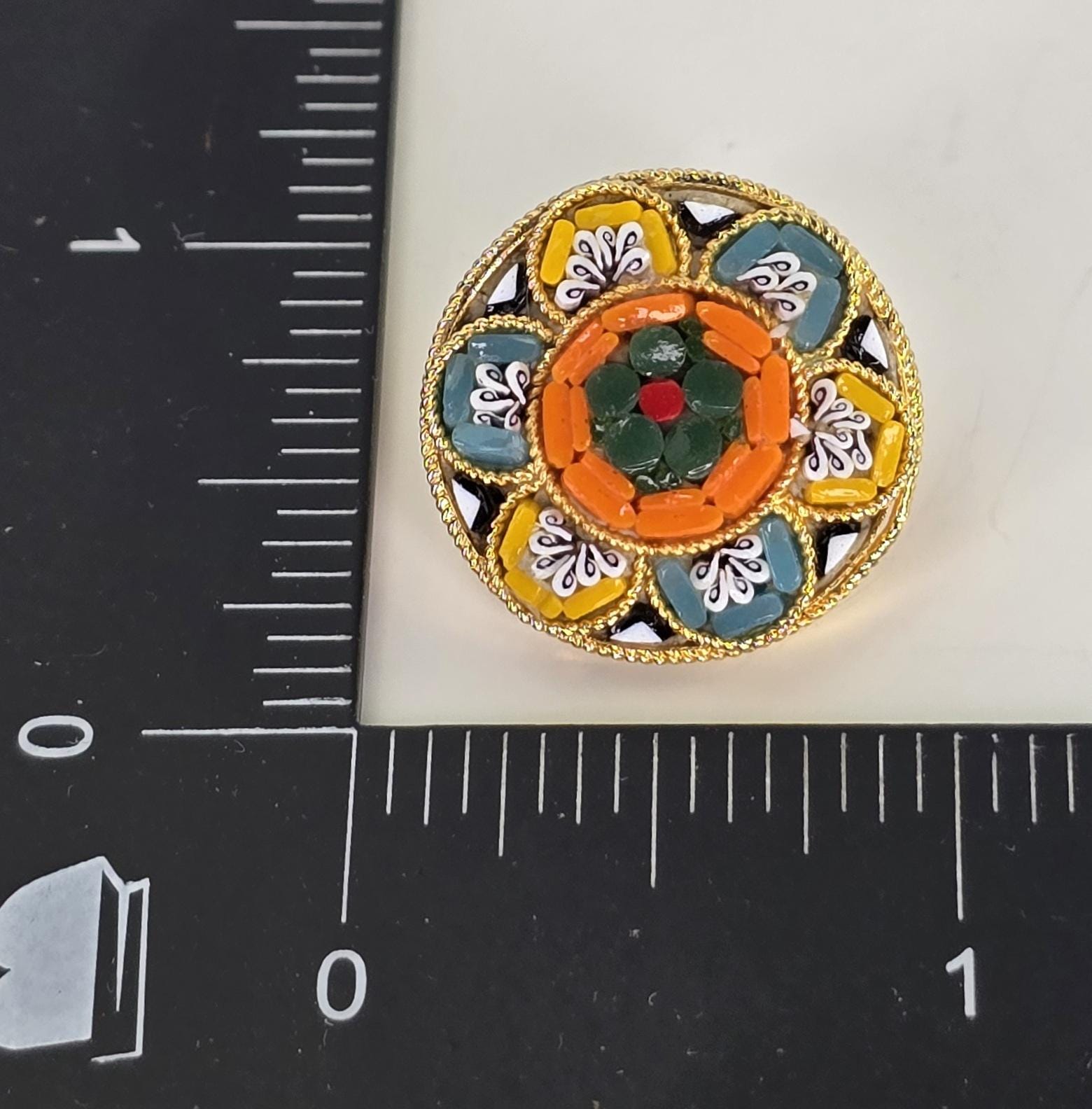 最終価格✤ITALY【大きなマイクロモザイク】美しいヴィンテージブローチ 最終価格✤ITALY【大きなマイクロモザイク】美しいヴィンテージ