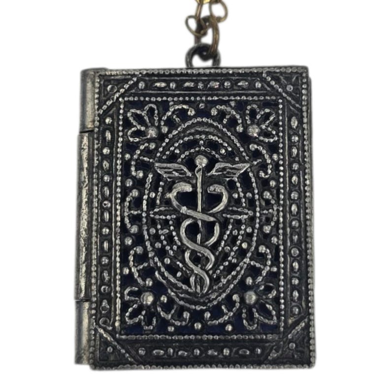 Doctor Locket Vintage Caduceus Medical Insignia Photo Locket Pendant Brass Chain ...