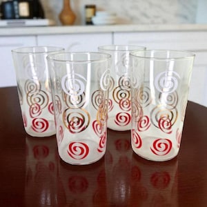 Red and Gold Glassware - Etsy