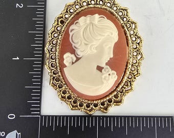 Vintage Midcentury Our Lady of the Snows Cameo Brooch Vintage