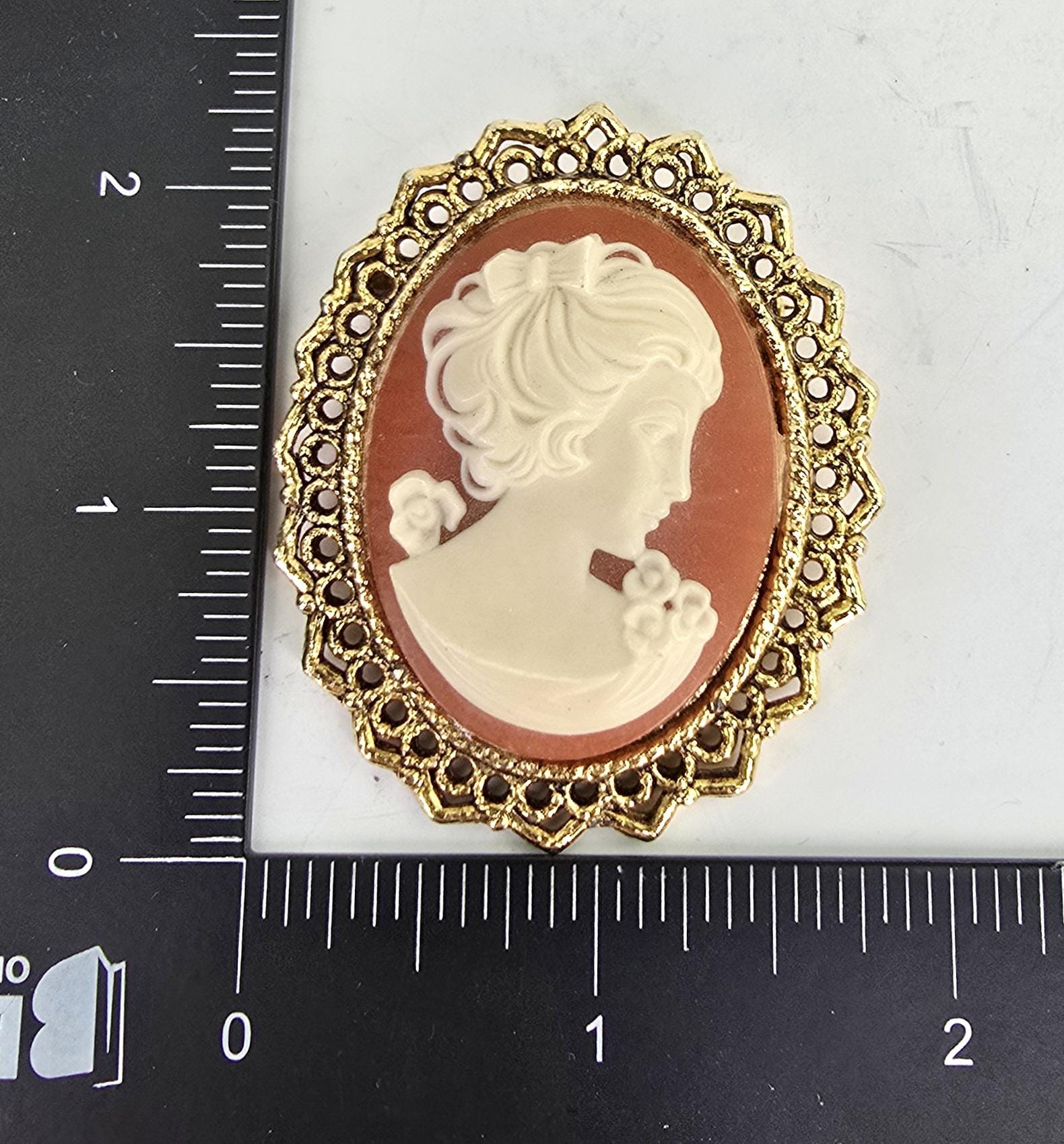 Vintage Midcentury Our Lady of the Snows Cameo Brooch Vintage