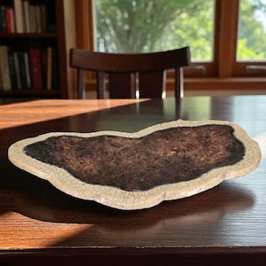 Vintage Signed Round Tree Pottery Raku Art Centerpiece Unique Signed Abstract Art Pottery Platter RTP Signed Studio Pottery Modernist Art