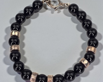 アクセサリー Vintage Silver Onxy Ball Bracelet 925 Vintage Black Onyx Sterling Bracelet Vintage Silver Black Onyx