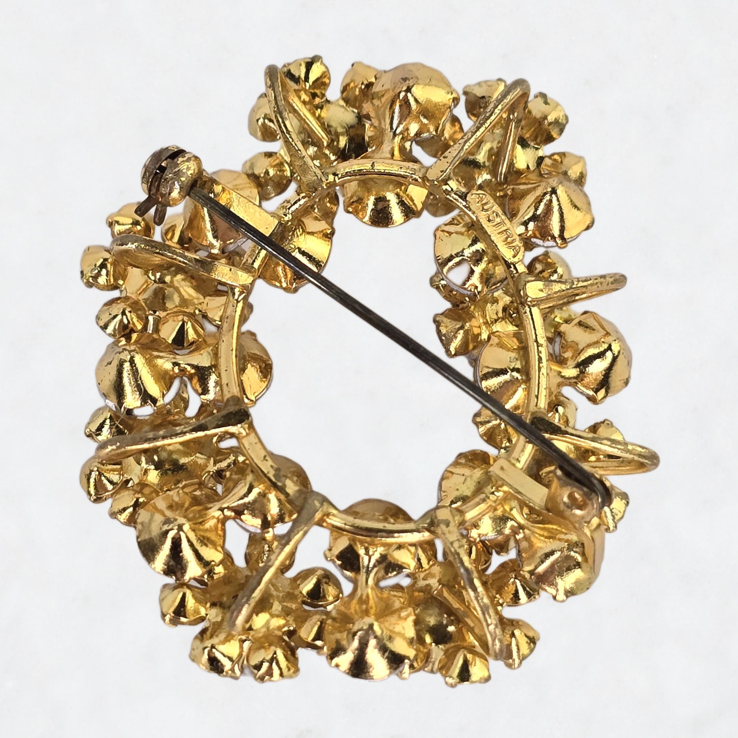 Bellissima Spilla Vintage In Cristallo Austriaco Raffigurante L - Foto 10