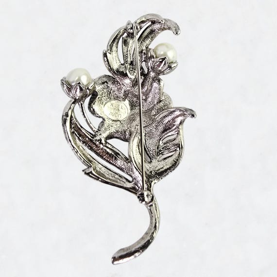Vintage KJL Signed Flower Brooch Kenneth Jay Lane… - image 4