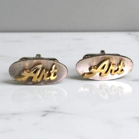 Vintage Swank Cufflinks Gold and Silver Tone Art Cufflinks Gift