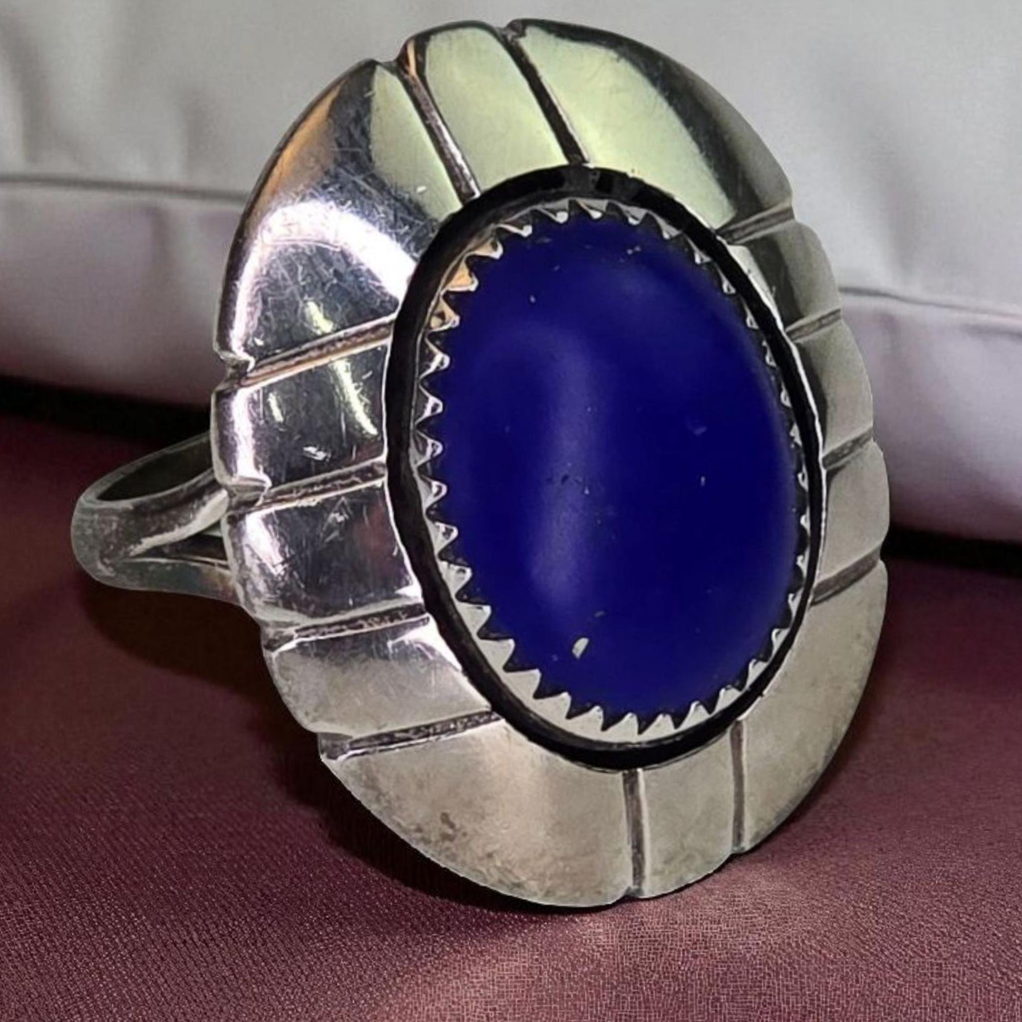 Vintage Signed Elisa Yazzie Navajo Sterling Silver Ring Native