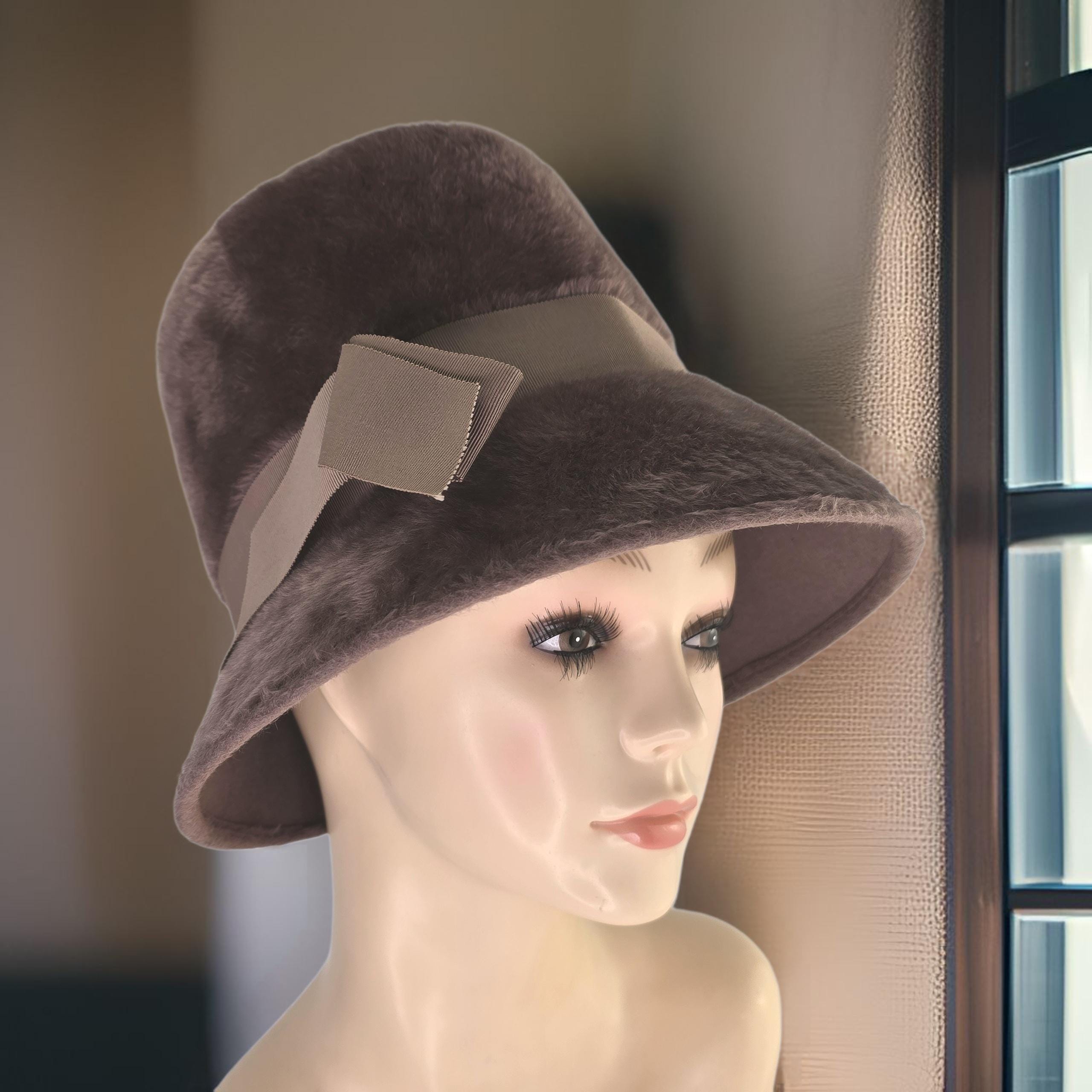 Vintage Leslie James Dark Brown Mink Fur & Wool Cloche Hat Classic 1950s  S Dark Brown Mink Hat - Etsy main image 3