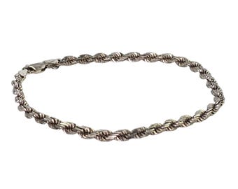 Vintage 925 Sterling Silver Bracelet Italy Silver Twist Chain