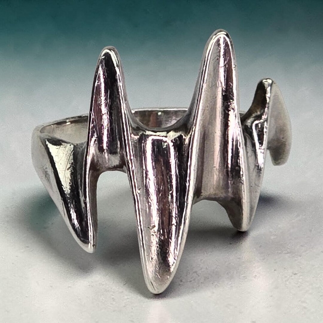 Vintage Modernist Jensen Style Artisan Crafted Sterling Silver Ring ...