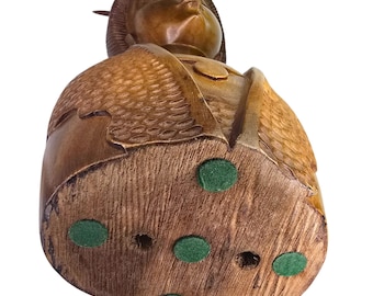 ヴィンテージ 大型 木彫り 芸者 胸像 ミッドセンチュリー 木製 日本人