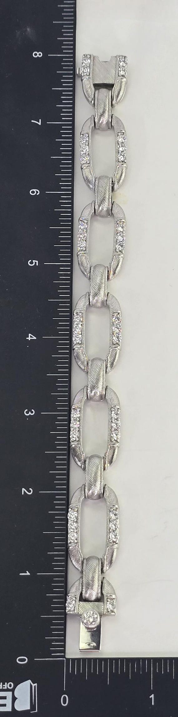 Vintage Judith Ripka Sterling Silver CZ Diamonique Cable Link
