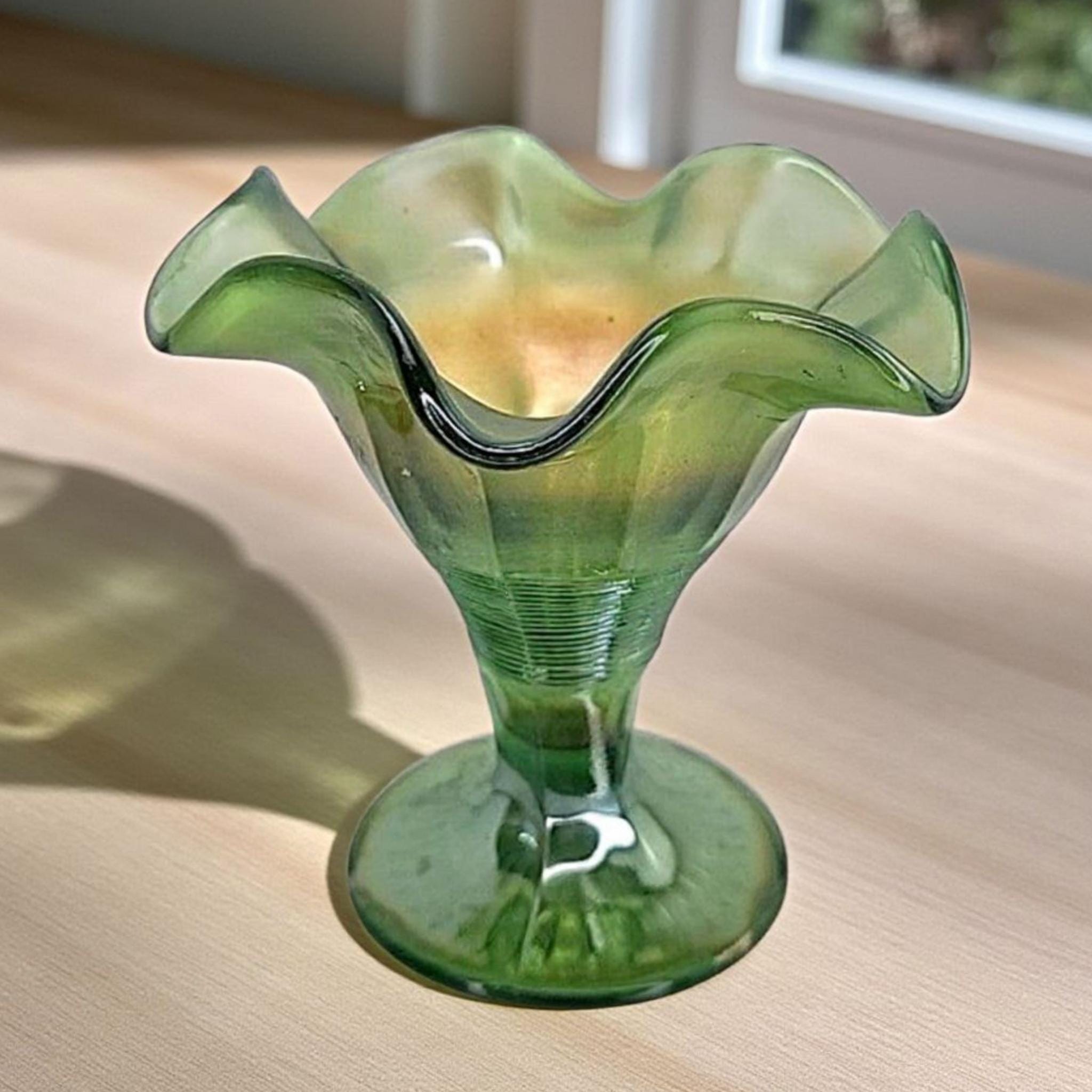 Antique Northwood Carnival Glass Footed Tulip Candy Dish Antique