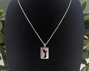 Vintage gesigneerde Steven Lavaggi sterlingzilveren biddende engel hanger ketting 925 sterlingzilver beschermengel sieraden cadeau bescherming liefde