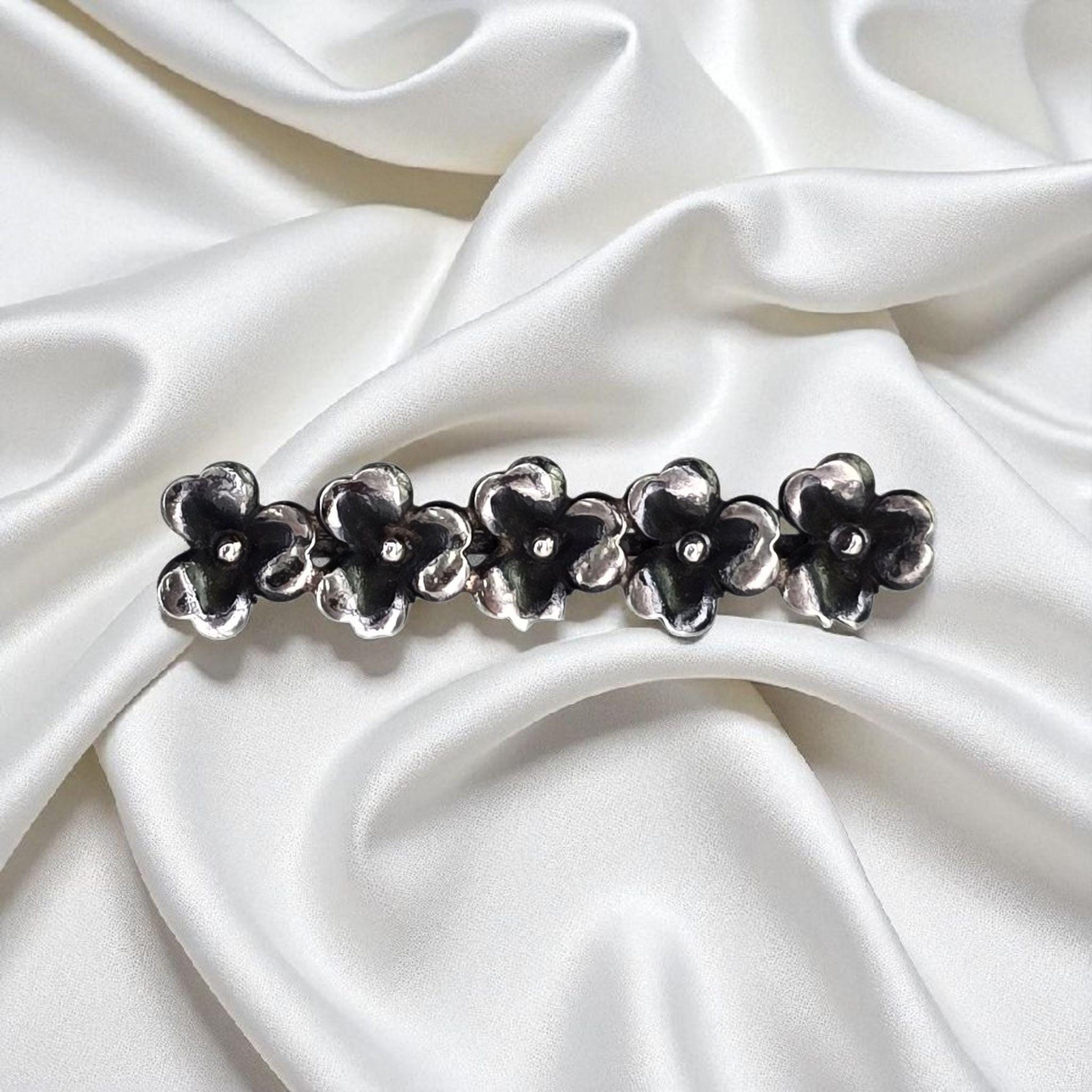 Antique Victorian Sterling Silver Art Nouveau Forget Me Not Brooch