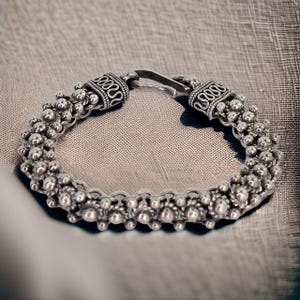 Vintage Desak Suarti Sterling Silver Bracelet Vintage Sterling Silver Rosette Ball Link Bracelet Sterling Silver Balinese Bracelet Silver