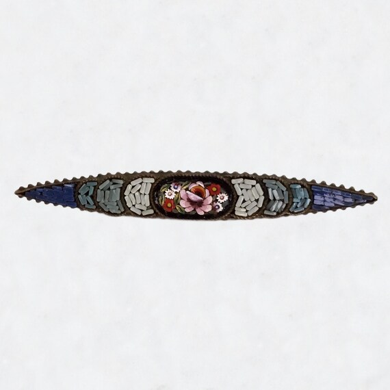 Broche Ancienne En Micro Mosaïque - Style Vintage Italie - Occasion à Restaurer