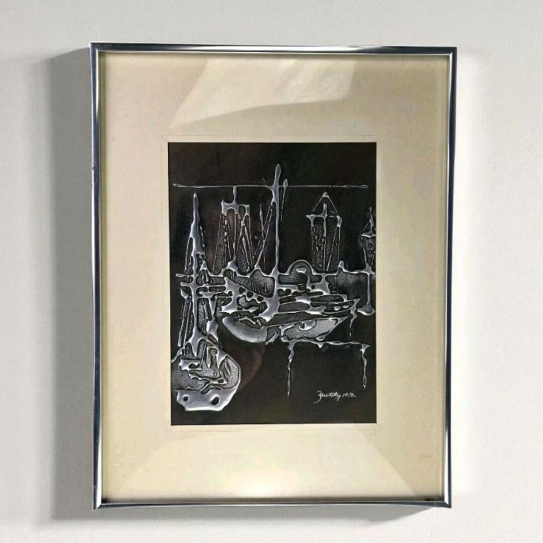 Vintage Manzo Valencia Alizandro Art メゾチント　vintage Mexican  Modern Century Mid 絵画