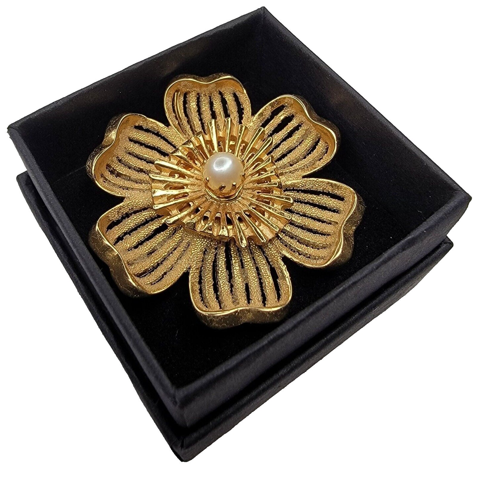 Signed Kramer Brooch Vintage Kramer Pin Gold Tone Vintage
