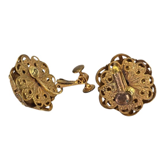 Vintage Signed Miriam Haskell Gold Tone Red Gripo… - image 3