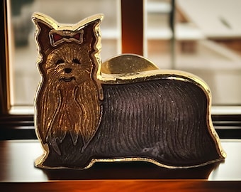 Vintage Enamel Shih Tzu Pin Vintage Dog Pin Retro Gift for Dog Lover Gift Vintage Shih Tzu Gift Dog Jewelry Vintage Puppy Pin Gift