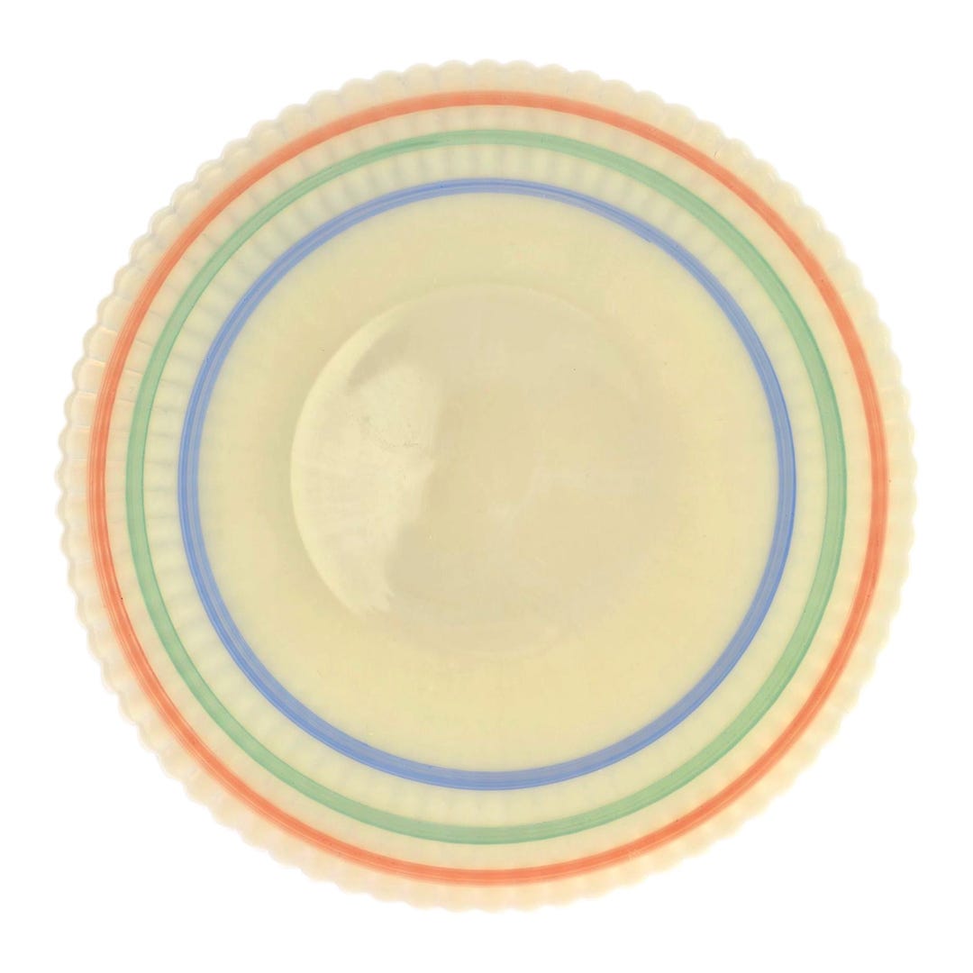298 MacbethEvansスープボウル Petalware2p 1930s Macbeth Evans Petalware Pastel Bands Cremax Salver Plate 10