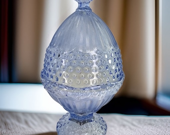 Vintage Blue Glass Candle Bourbon Vanilla Scent Candle All-Natural Essential Oil Candle Hand Poured Soy Wax Candle Gift for Relaxation Gift