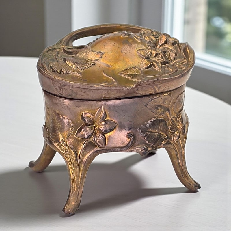 Antique Gilded Nouveau Jewelry Boxes - Etsy