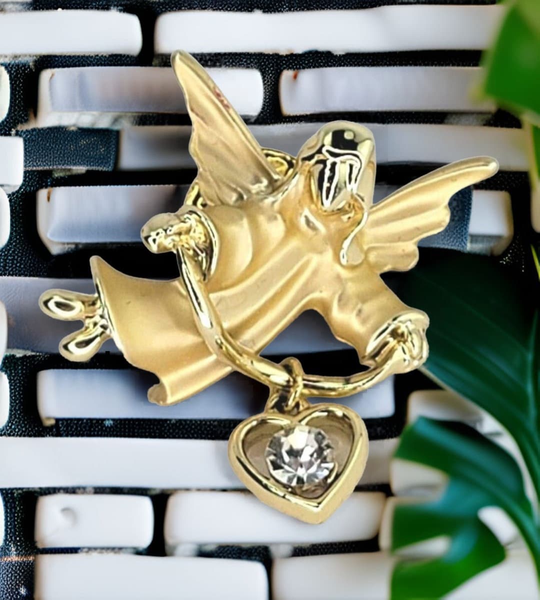 Gold angel brooch clearance