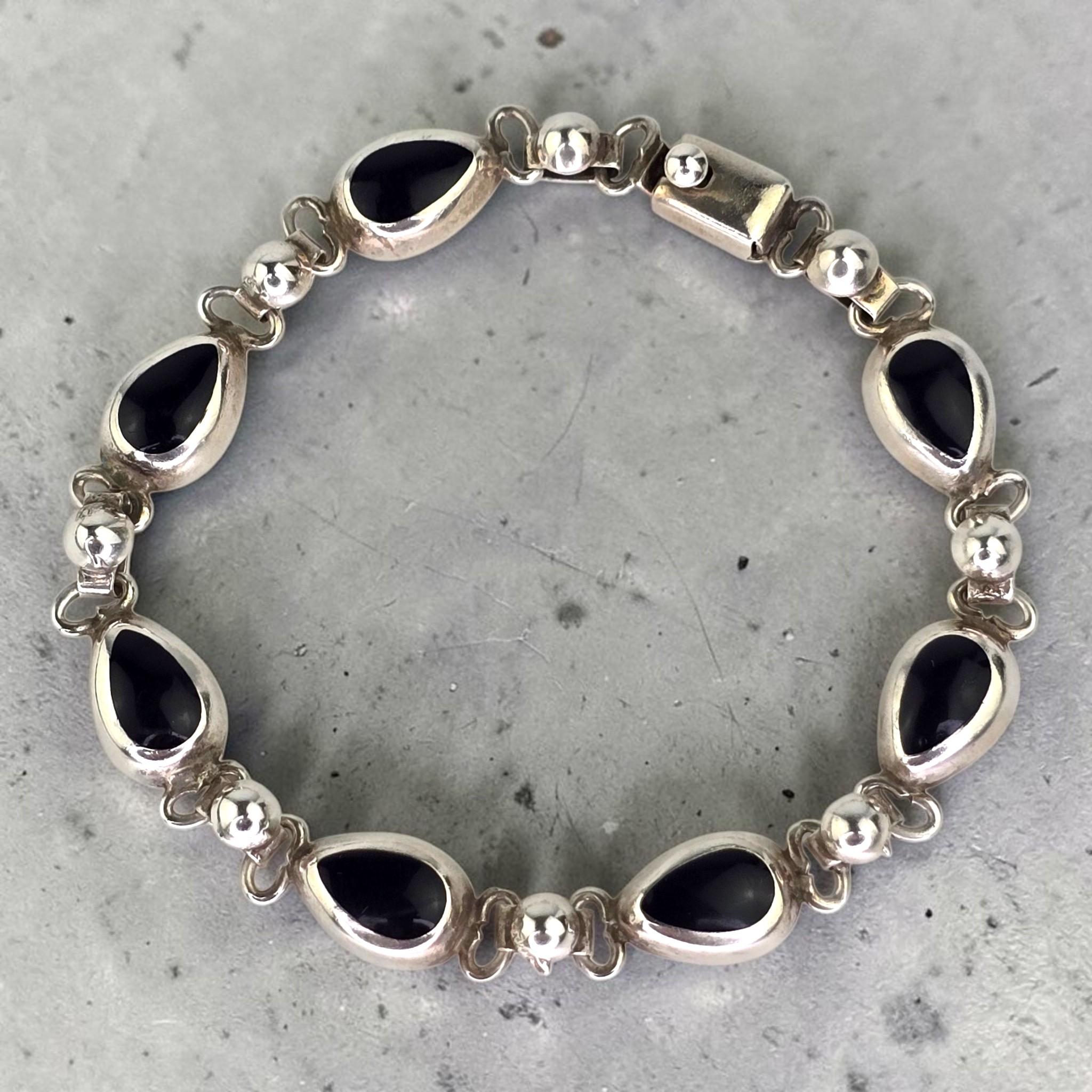 Silver Onyx Vintage Mexico Cuff Bracelets - Etsy
