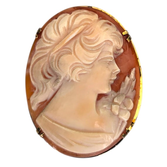 シェルカメオ　ルース　作家サイン有　ヴィンテージ　アンティーク　美しい女性の彫刻 シェルカメオ ルース 作家サイン有 ヴィンテージ アンティーク 美しい